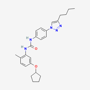 3-[4-(4-butyl-1H-1,2,3-triazol-1-yl)phenyl]-1-[5-(cyclopentyloxy)-2-methylphenyl]urea