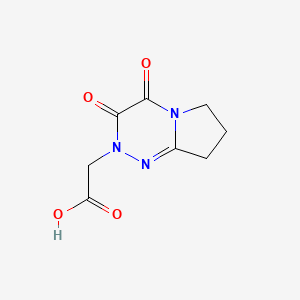 molecular formula C8H9N3O4 B13578521 2-{3,4-dioxo-2H,3H,4H,6H,7H,8H-pyrrolo[2,1-c][1,2,4]triazin-2-yl}acetic acid 