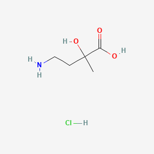 molecular formula C5H12ClNO3 B13578543 4-Amino-2-hydroxy-2-methylbutanoicacidhydrochloride 