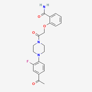 2-{2-[4-(4-Acetyl-2-fluorophenyl)piperazin-1-yl]-2-oxoethoxy}benzamide