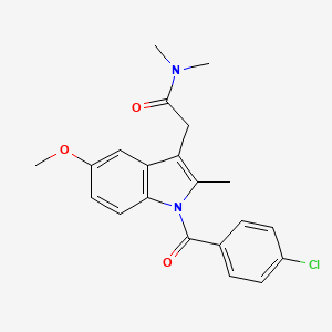 molecular formula C21H21ClN2O3 B13578689 2-[1-(4-chlorobenzoyl)-5-methoxy-2-methyl-1H-indol-3-yl]-N,N-dimethylacetamide 