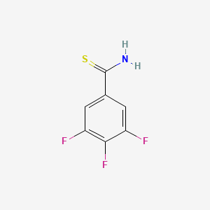 molecular formula C7H4F3NS B13578745 3,4,5-Trifluorobenzothioamide 