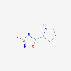 molecular formula C7H11N3O B1357875 3-甲基-5-(吡咯烷-2-基)-1,2,4-恶二唑 CAS No. 915921-82-3