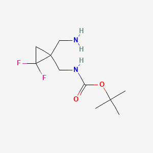 molecular formula C10H18F2N2O2 B13578781 tert-butylN-{[1-(aminomethyl)-2,2-difluorocyclopropyl]methyl}carbamate 