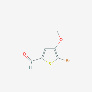 molecular formula C6H5BrO2S B13578787 5-Bromo-4-methoxythiophene-2-carbaldehyde 