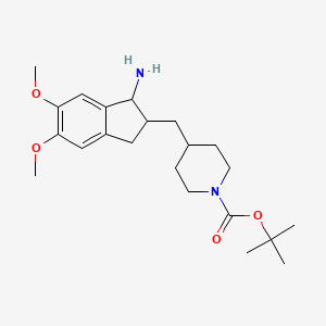 tert-butyl4-[(1-amino-5,6-dimethoxy-2,3-dihydro-1H-inden-2-yl)methyl]piperidine-1-carboxylate,Mixtureofdiastereomers