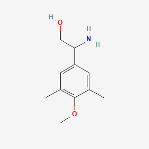 molecular formula C11H17NO2 B13578799 2-Amino-2-(4-methoxy-3,5-dimethylphenyl)ethan-1-ol 