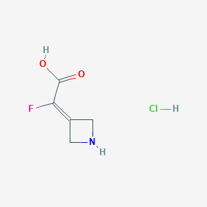 molecular formula C5H7ClFNO2 B13578842 2-(Azetidin-3-ylidene)-2-fluoroaceticacidhydrochloride 