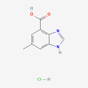 molecular formula C9H9ClN2O2 B13578856 5-methyl-1H-1,3-benzodiazole-7-carboxylicacidhydrochloride 