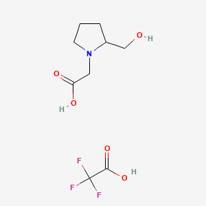 molecular formula C9H14F3NO5 B13578889 2-[2-(Hydroxymethyl)pyrrolidin-1-yl]aceticacid,trifluoroaceticacid CAS No. 2803856-58-6