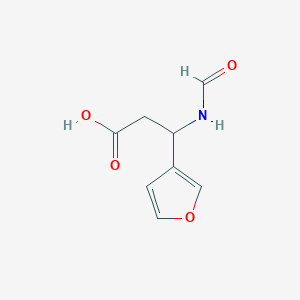 molecular formula C8H9NO4 B13578897 3-(Furan-3-yl)-3-formamidopropanoic acid 