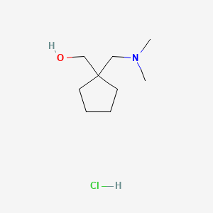 molecular formula C9H20ClNO B13578920 {1-[(Dimethylamino)methyl]cyclopentyl}methanolhydrochloride 