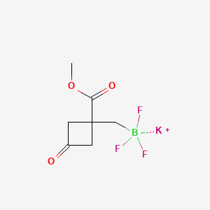 molecular formula C7H9BF3KO3 B13578924 Potassium trifluoro((1-(methoxycarbonyl)-3-oxocyclobutyl)methyl)borate 