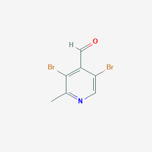 molecular formula C7H5Br2NO B13578948 3,5-Dibromo-2-methylisonicotinaldehyde 