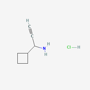 1-Cyclobutylprop-2-YN-1-amine hydrochloride