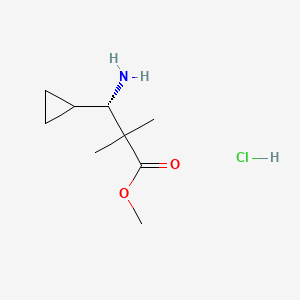 molecular formula C9H18ClNO2 B13579007 methyl(3S)-3-amino-3-cyclopropyl-2,2-dimethylpropanoatehydrochloride 