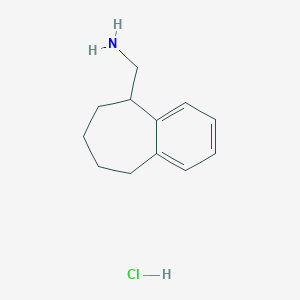 molecular formula C12H18ClN B13579087 1-{6,7,8,9-tetrahydro-5H-benzo[7]annulen-5-yl}methanaminehydrochloride 