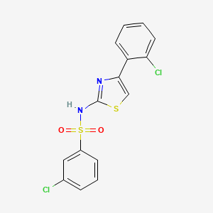 molecular formula C15H10Cl2N2O2S2 B13579116 3-chloro-N-[4-(2-chlorophenyl)-1,3-thiazol-2-yl]benzene-1-sulfonamide 