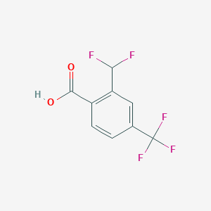 molecular formula C9H5F5O2 B13579119 2-(Difluoromethyl)-4-(trifluoromethyl)benzoicacid 