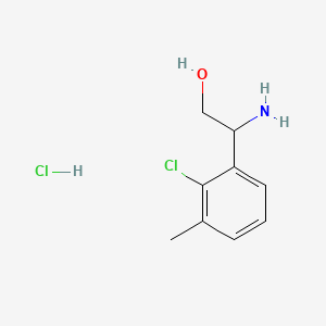 molecular formula C9H13Cl2NO B13579145 2-Amino-2-(2-chloro-3-methylphenyl)ethan-1-olhydrochloride 