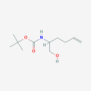 molecular formula C11H21NO3 B13579191 Tert-butyl (1-hydroxyhex-5-en-2-yl)carbamate 