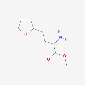 molecular formula C9H17NO3 B13579193 Methyl 2-amino-4-(oxolan-2-yl)butanoate 