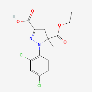 1-(2,4-Dichlorophenyl)-5-(ethoxycarbonyl)-5-methyl-4,5-dihydro-1h-pyrazole-3-carboxylic acid