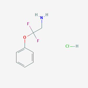 molecular formula C8H10ClF2NO B13579268 2,2-Difluoro-2-phenoxyethan-1-aminehydrochloride 