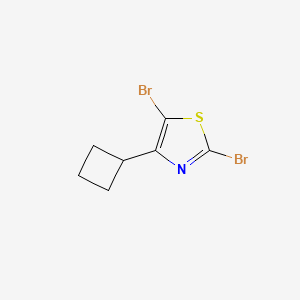 molecular formula C7H7Br2NS B13579285 2,5-Dibromo-4-cyclobutyl-1,3-thiazole 