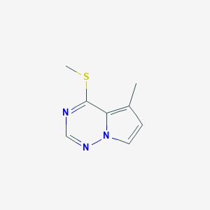 molecular formula C8H9N3S B1357939 5-甲基-4-(甲硫基)吡咯并[2,1-F][1,2,4]三嗪 CAS No. 859205-88-2