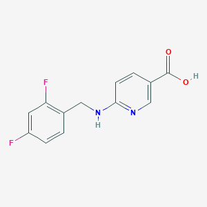 molecular formula C13H10F2N2O2 B13579418 6-{[(2,4-Difluorophenyl)methyl]amino}pyridine-3-carboxylicacid 