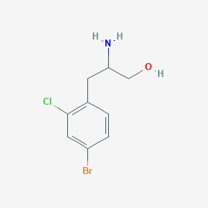 molecular formula C9H11BrClNO B13579450 2-Amino-3-(4-bromo-2-chlorophenyl)propan-1-ol 