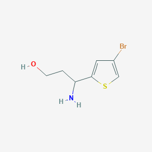 molecular formula C7H10BrNOS B13579461 3-Amino-3-(4-bromothiophen-2-yl)propan-1-ol 