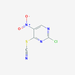 molecular formula C5HClN4O2S B1357950 2-氯-5-硝基-4-硫氰酸嘧啶 CAS No. 98027-74-8