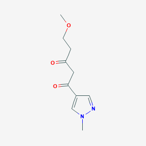 molecular formula C10H14N2O3 B13579505 5-Methoxy-1-(1-methyl-1h-pyrazol-4-yl)pentane-1,3-dione 