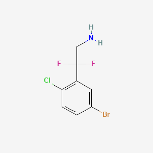 molecular formula C8H7BrClF2N B13579513 2-(5-Bromo-2-chlorophenyl)-2,2-difluoroethan-1-amine 