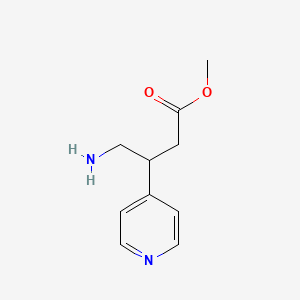 molecular formula C10H14N2O2 B13579527 Methyl 4-amino-3-(pyridin-4-yl)butanoate 