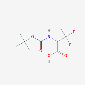 molecular formula C9H15F2NO4 B13579552 2-{[(Tert-butoxy)carbonyl]amino}-3,3-difluorobutanoicacid 