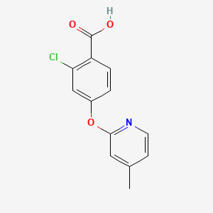 molecular formula C13H10ClNO3 B13579571 2-Chloro-4-((4-methylpyridin-2-yl)oxy)benzoic Acid 