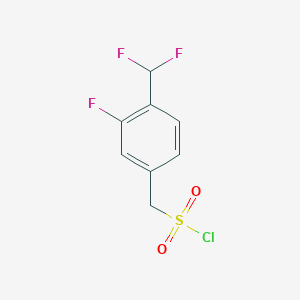 molecular formula C8H6ClF3O2S B13579575 [4-(Difluoromethyl)-3-fluorophenyl]methanesulfonylchloride 