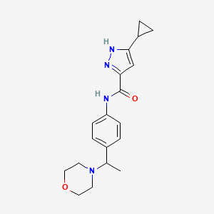 5-cyclopropyl-N-{4-[1-(morpholin-4-yl)ethyl]phenyl}-1H-pyrazole-3-carboxamide