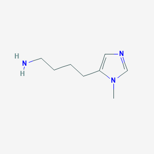 molecular formula C8H15N3 B13579829 4-(1-Methyl-1h-imidazol-5-yl)butan-1-amine 