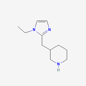 molecular formula C11H19N3 B13579841 3-((1-Ethyl-1h-imidazol-2-yl)methyl)piperidine 