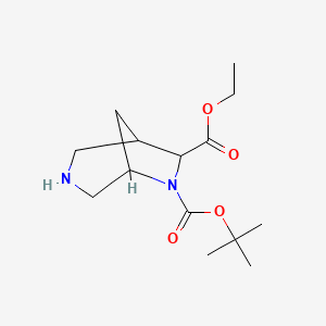 molecular formula C14H24N2O4 B13579879 6-O-tert-butyl 7-O-ethyl 3,6-diazabicyclo[3.2.1]octane-6,7-dicarboxylate 