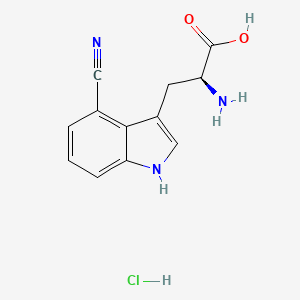 molecular formula C12H12ClN3O2 B13579900 (2S)-2-amino-3-(4-cyano-1H-indol-3-yl)propanoicacidhydrochloride 