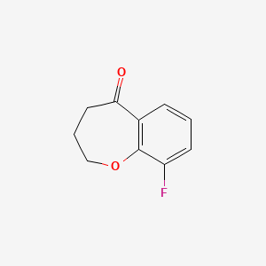 molecular formula C10H9FO2 B13580017 9-Fluoro-3,4-dihydrobenzo[b]oxepin-5(2H)-one 