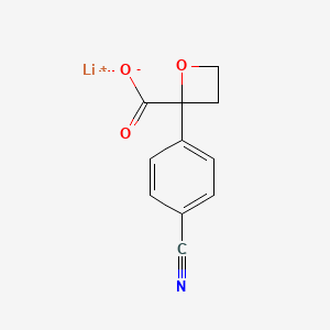 Lithium(1+)2-(4-cyanophenyl)oxetane-2-carboxylate