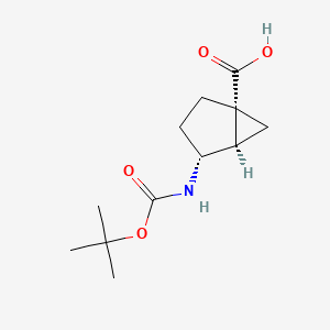 molecular formula C12H19NO4 B13580049 rac-(1R,4R,5R)-4-((tert-Butoxycarbonyl)amino)bicyclo[3.1.0]hexane-1-carboxylic acid 