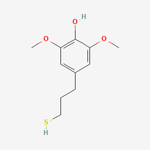 molecular formula C11H16O3S B13580121 2,6-Dimethoxy-4-(3-sulfanylpropyl)phenol 