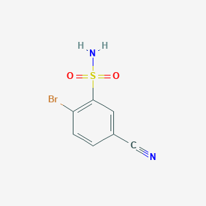 molecular formula C7H5BrN2O2S B13580180 2-Bromo-5-cyanobenzenesulfonamide 